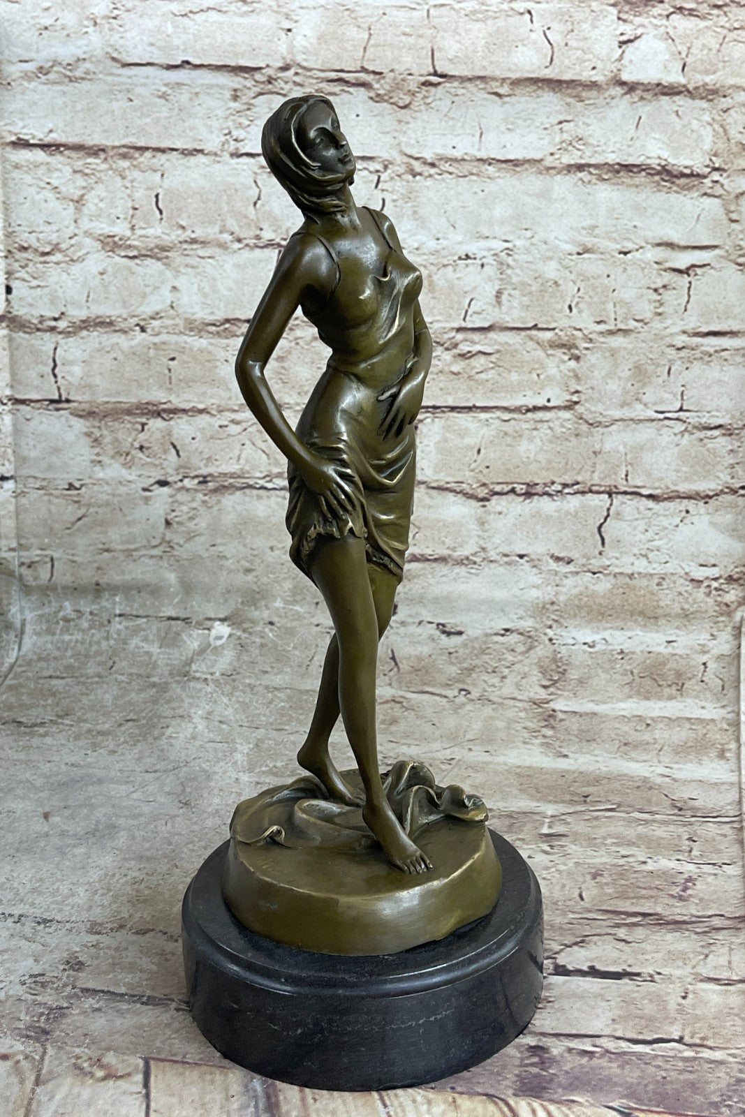 100% Genuine Solid Nude Woman Female Girl Lady Bronze Sculpture Artwork