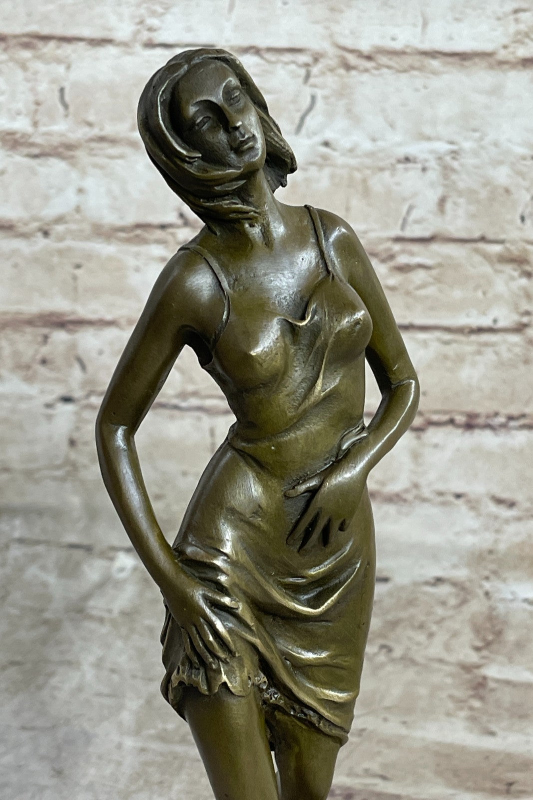 100% Genuine Solid Nude Woman Female Girl Lady Bronze Sculpture Artwork
