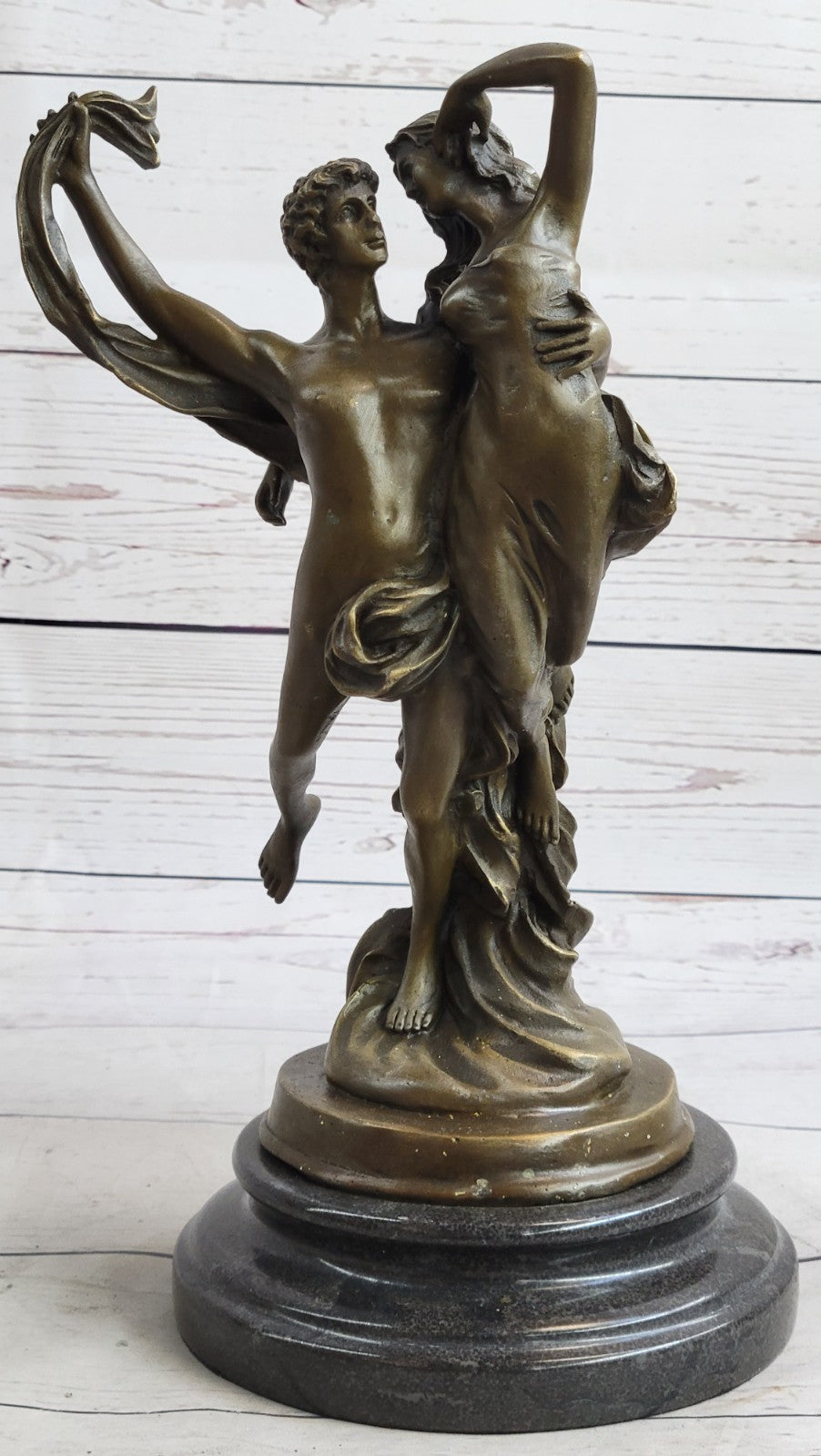 Handmade Art Lovers Cupid Psyche Eros Aphrodite Venus Bronze Marble Statue
