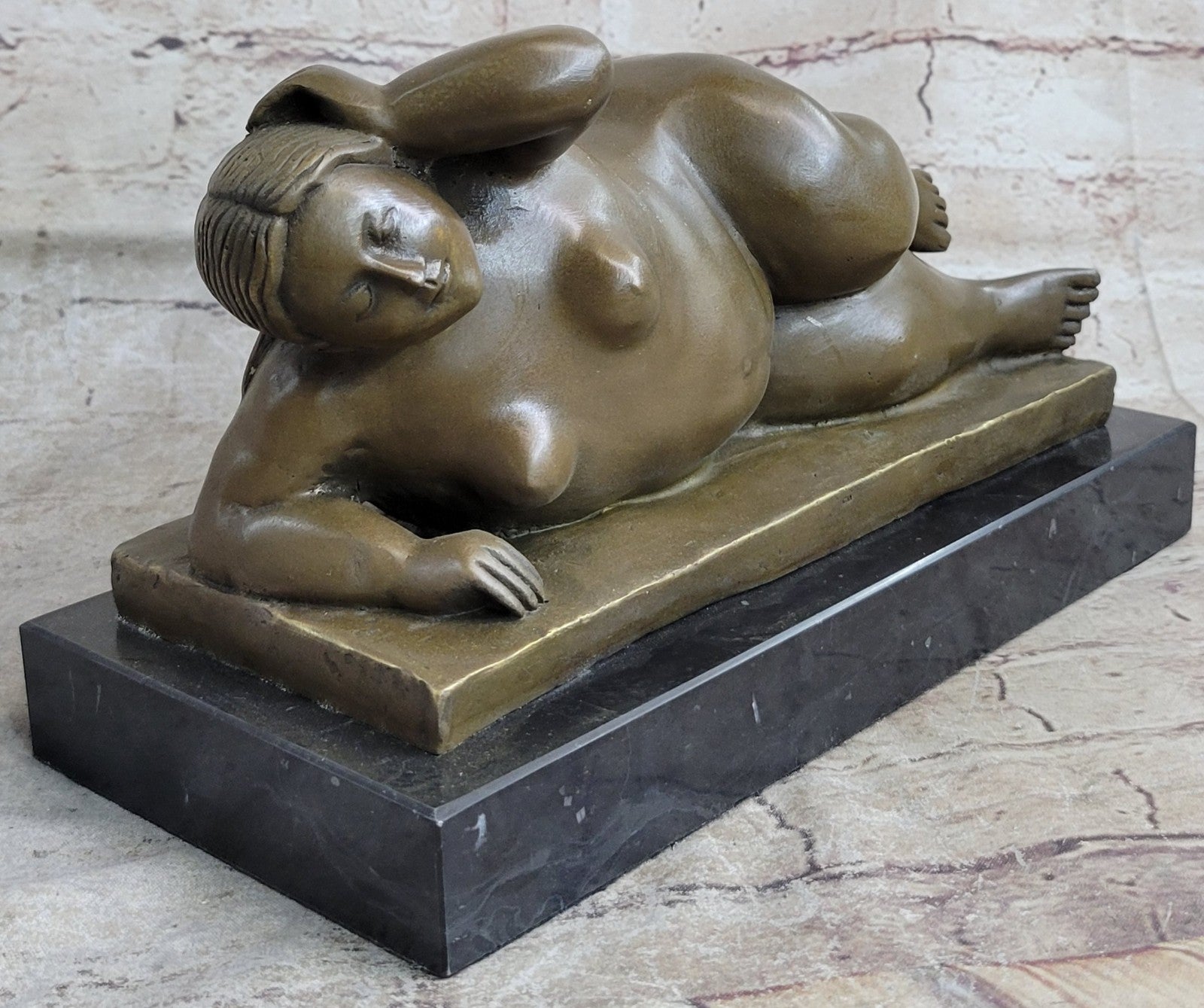 Handcrafted bronze Nude Sculpture Marble Female Abstract Botero Famous Classic