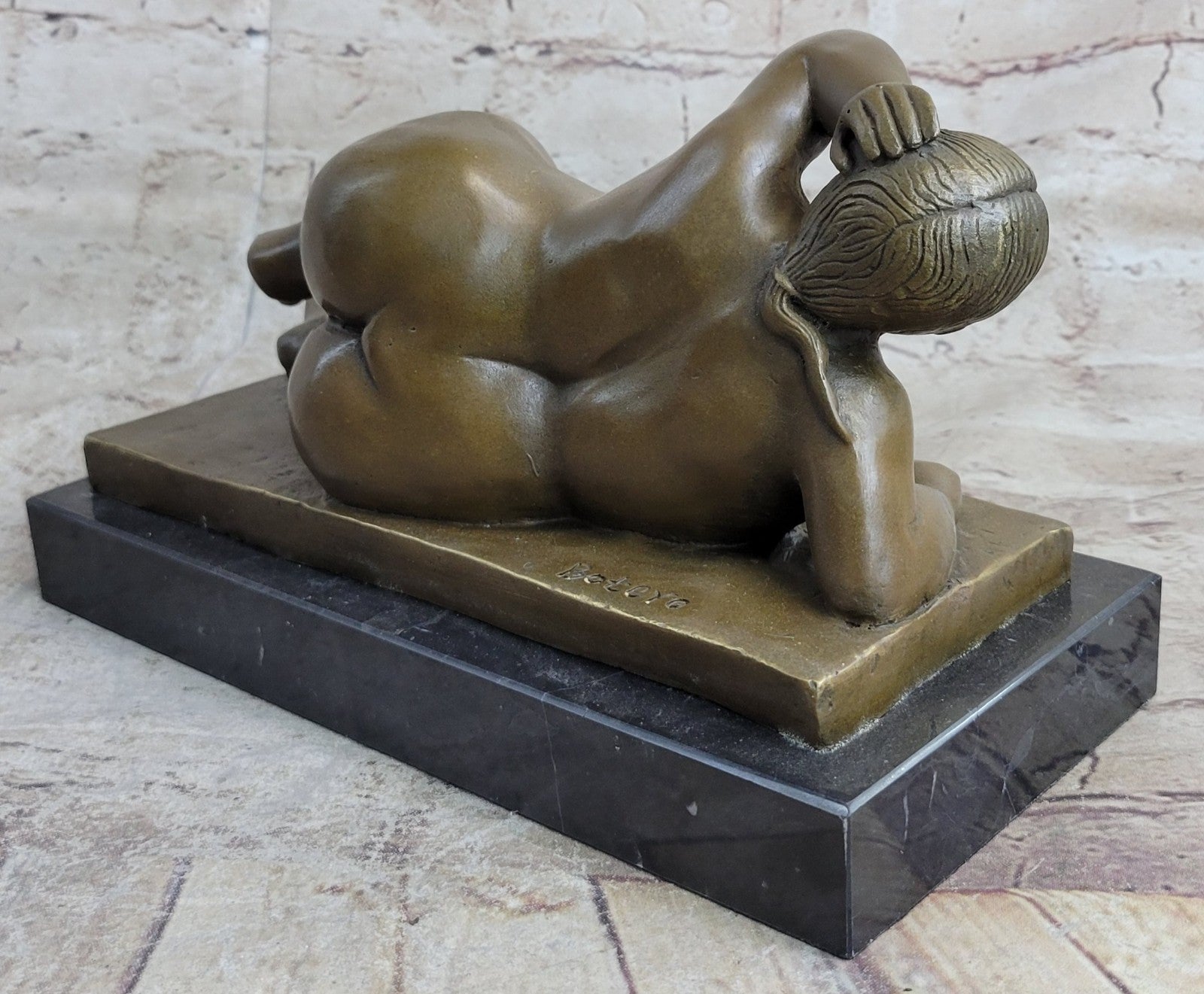 Handcrafted bronze Nude Sculpture Marble Female Abstract Botero Famous Classic