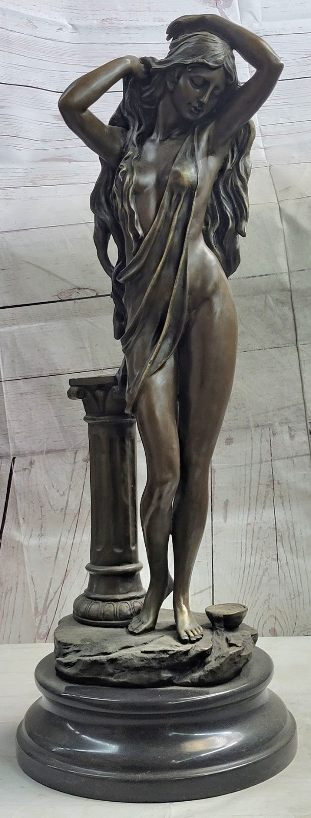 Aldo Vitaleh Art Deco Bronze Statue - Alluring Woman Sculpture, Signed Original