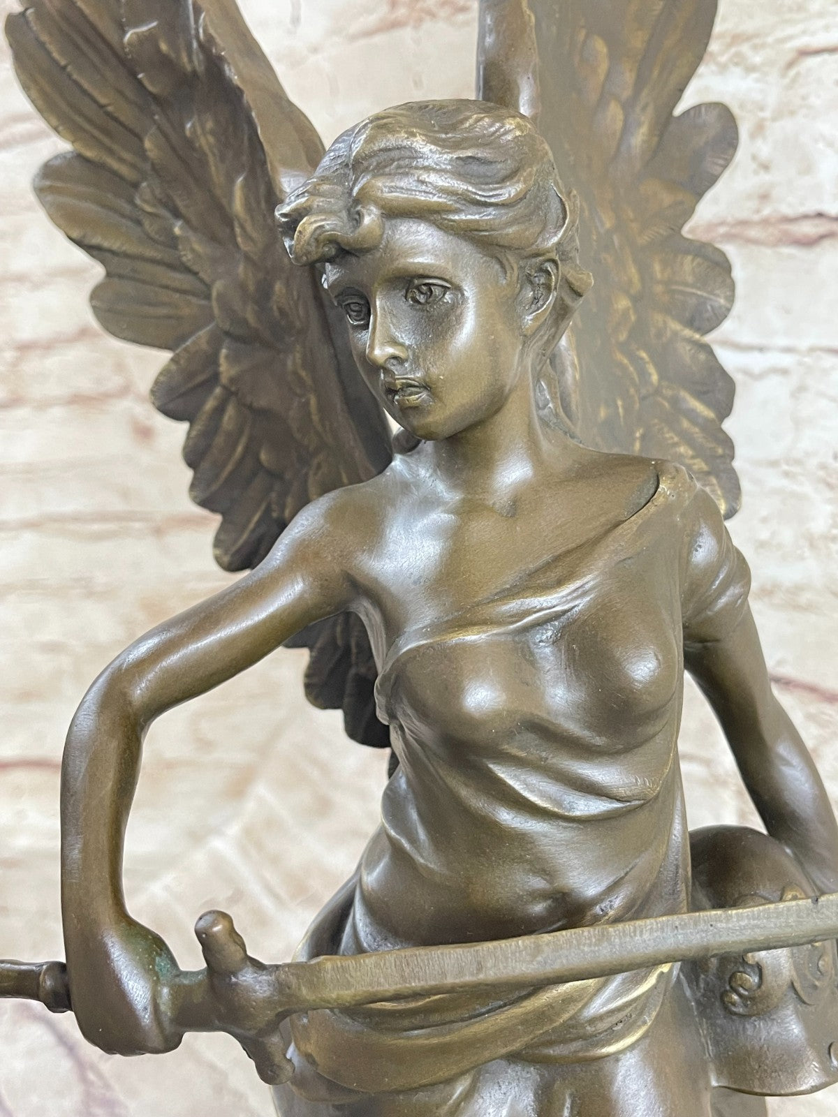 Handcrafted bronze sculpture SALE Hero Wisdom Peace Goddess Athena Marble