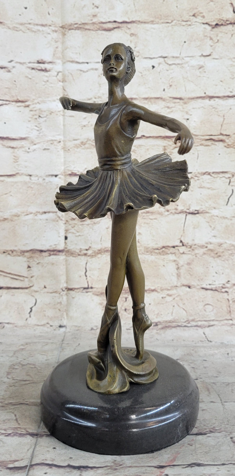 11" Tall Classical Ballerina Bronze Sculpture – Signed Art Nouveau Figure Sale