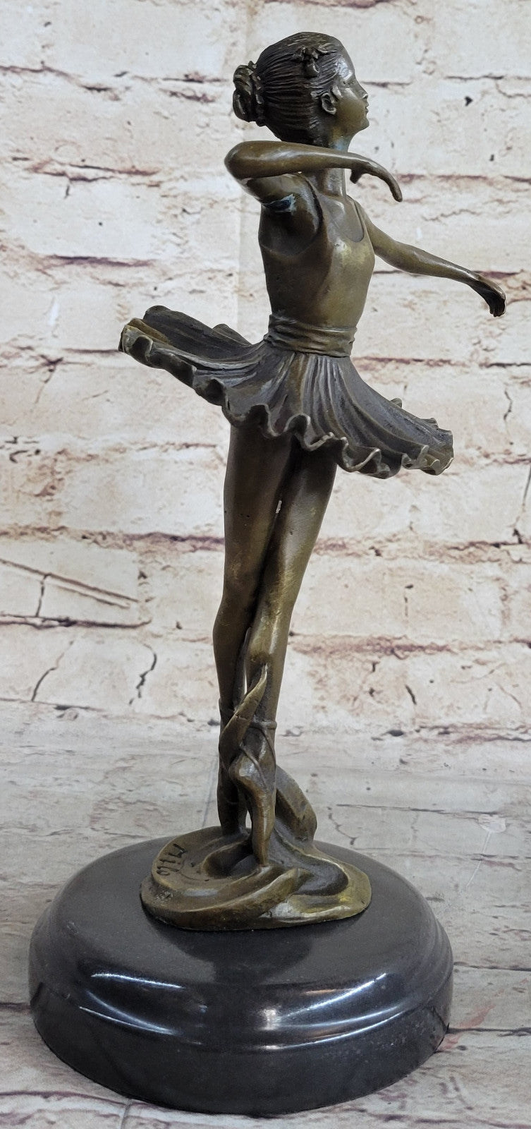 11" Tall Classical Ballerina Bronze Sculpture – Signed Art Nouveau Figure Sale
