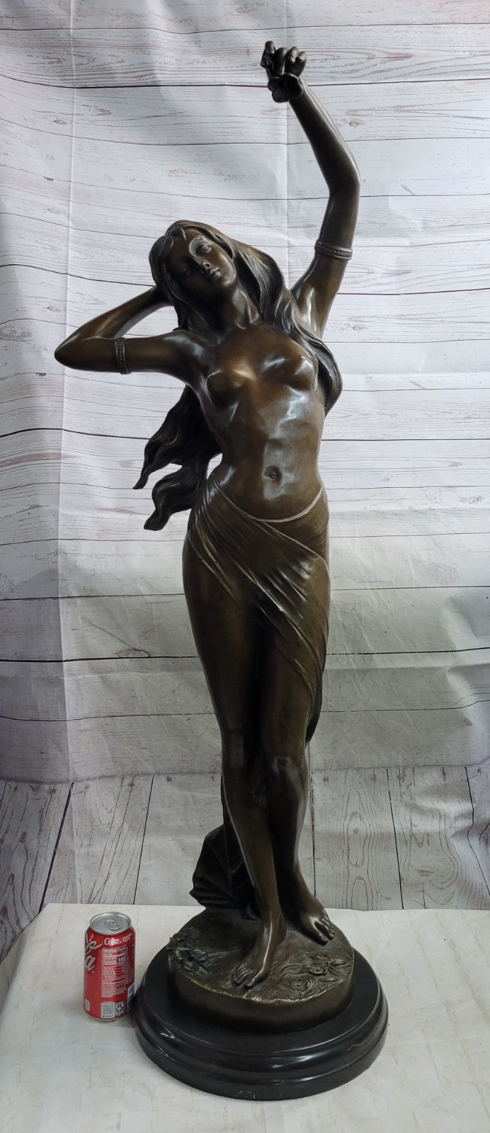 Exquisite Large Bronze Sculpture: Handcrafted Nude Venus by Moreau Lost Wax Method