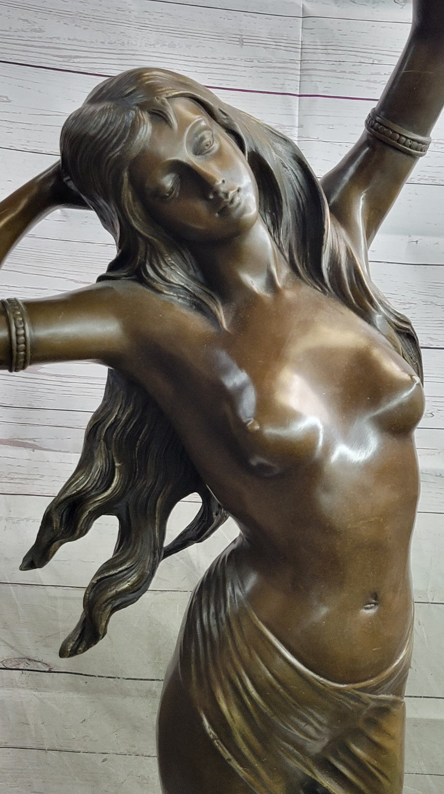 Exquisite Large Bronze Sculpture: Handcrafted Nude Venus by Moreau Lost Wax Method