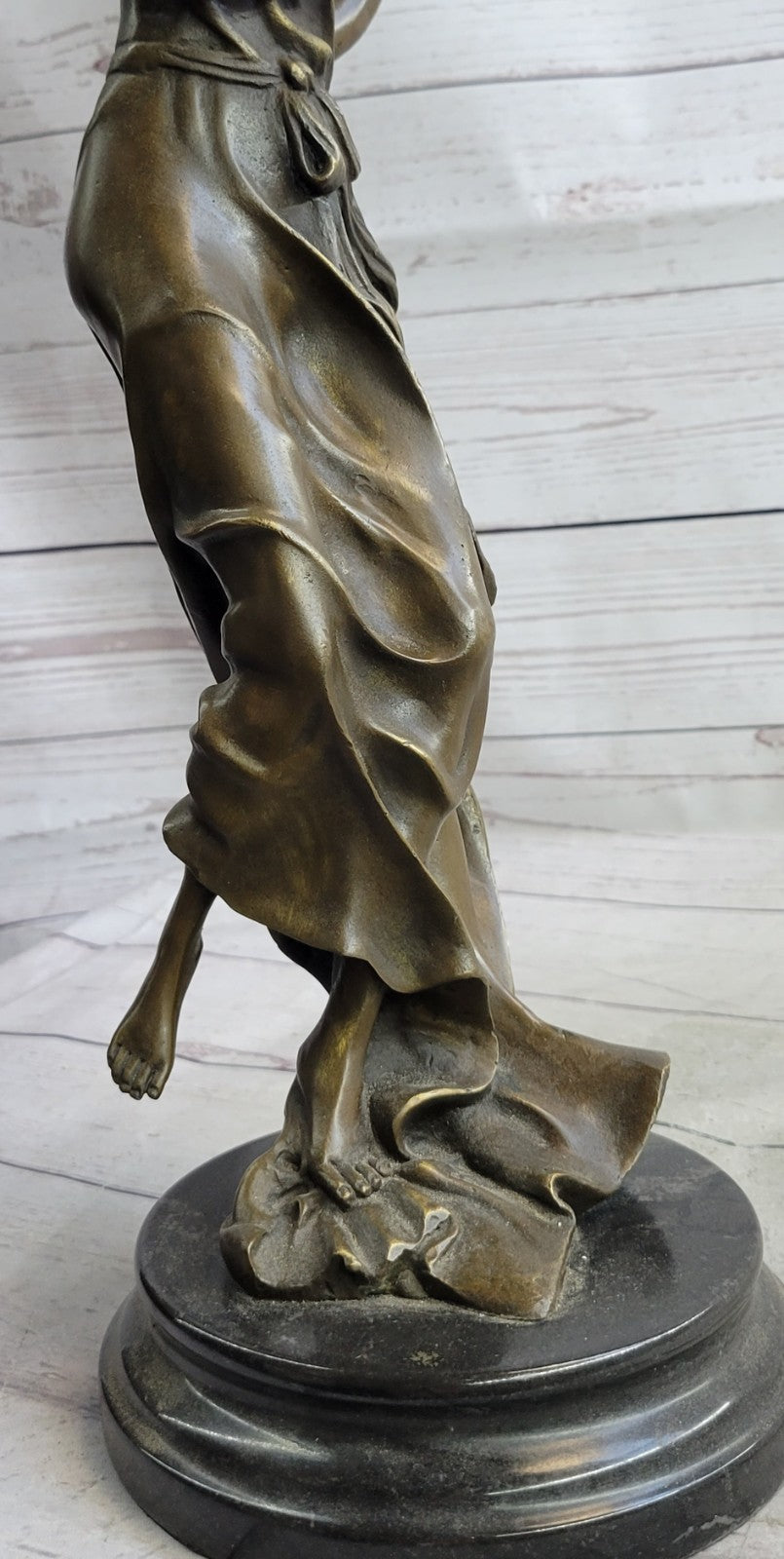 Brown Color Patina Bronze Sculpture Violin Player Viola Musician Figurine Decor