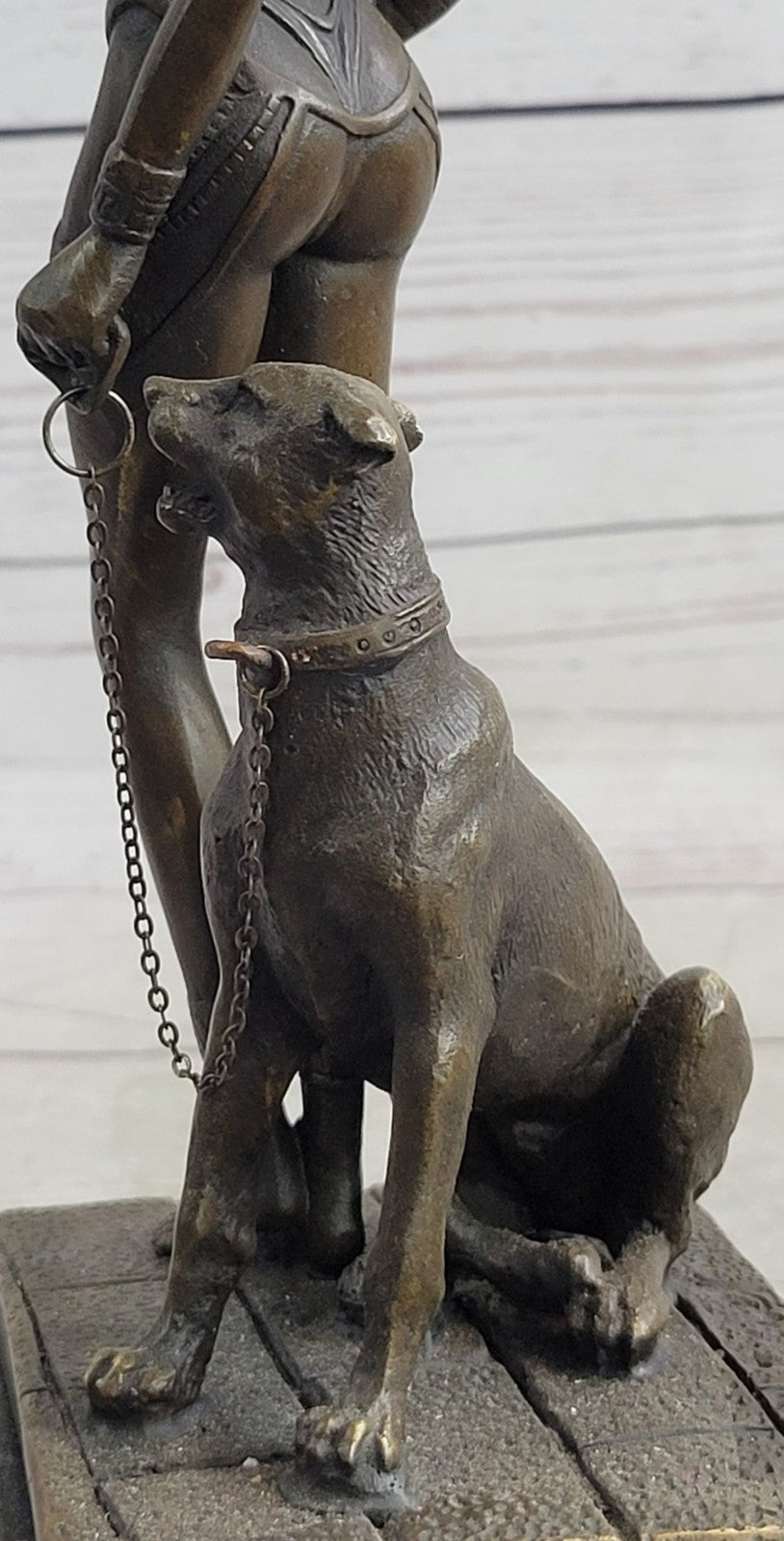 Sculpture Bronze Figure Nude Cleopatra with Panther Hot Cast Figurine Statue