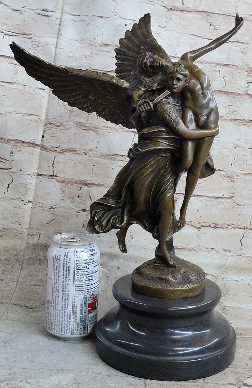 Bronze Statue Titled "Gloria Victis" the Winged Figure of Victory Hot Cast Figure