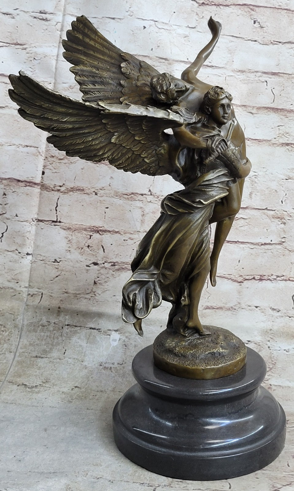 Bronze Statue Titled "Gloria Victis" the Winged Figure of Victory Hot Cast Figure