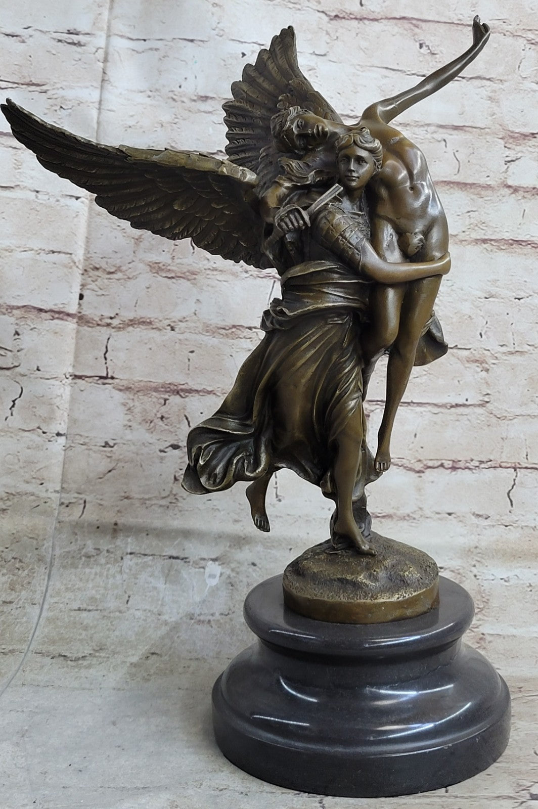 Bronze Statue Titled "Gloria Victis" the Winged Figure of Victory Hot Cast Figure