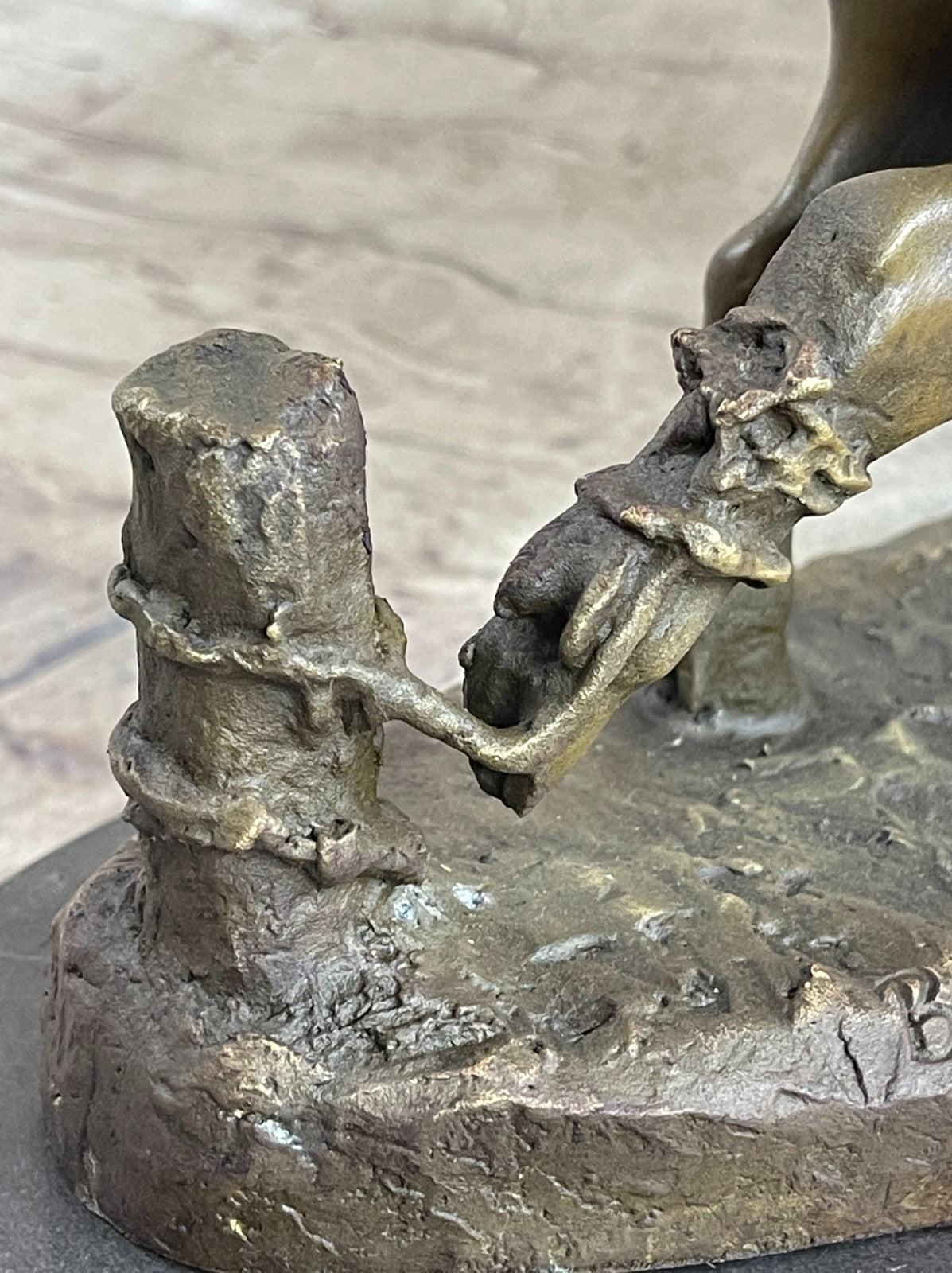 Bronze Sculpture Collectible Statue Animal SIGNED BARYE HAPPY PIG Figurine Decor