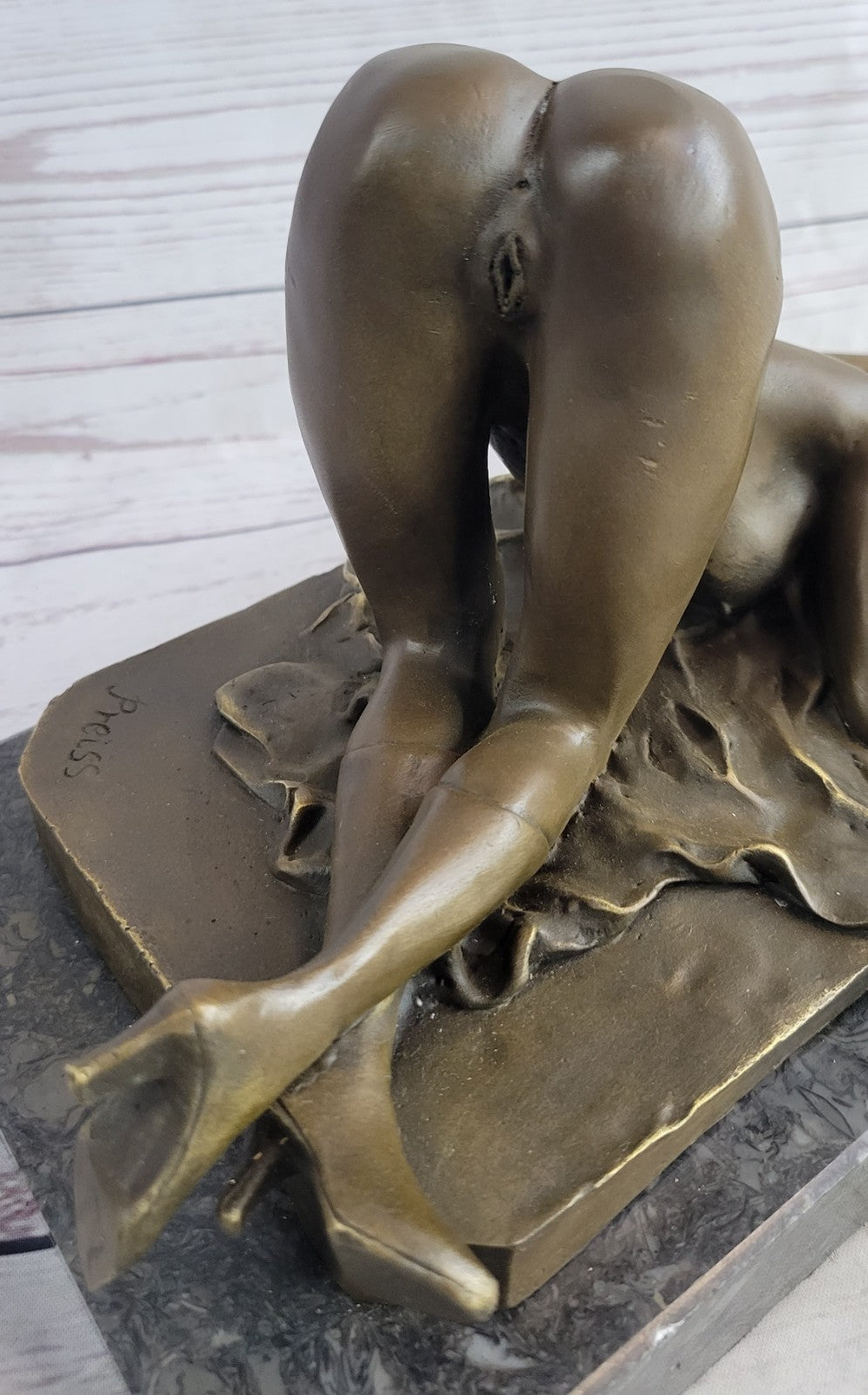 Bronze Semi Nude Erotic Sculpture Statue Art Figurine Woman Figure Fantasy Art