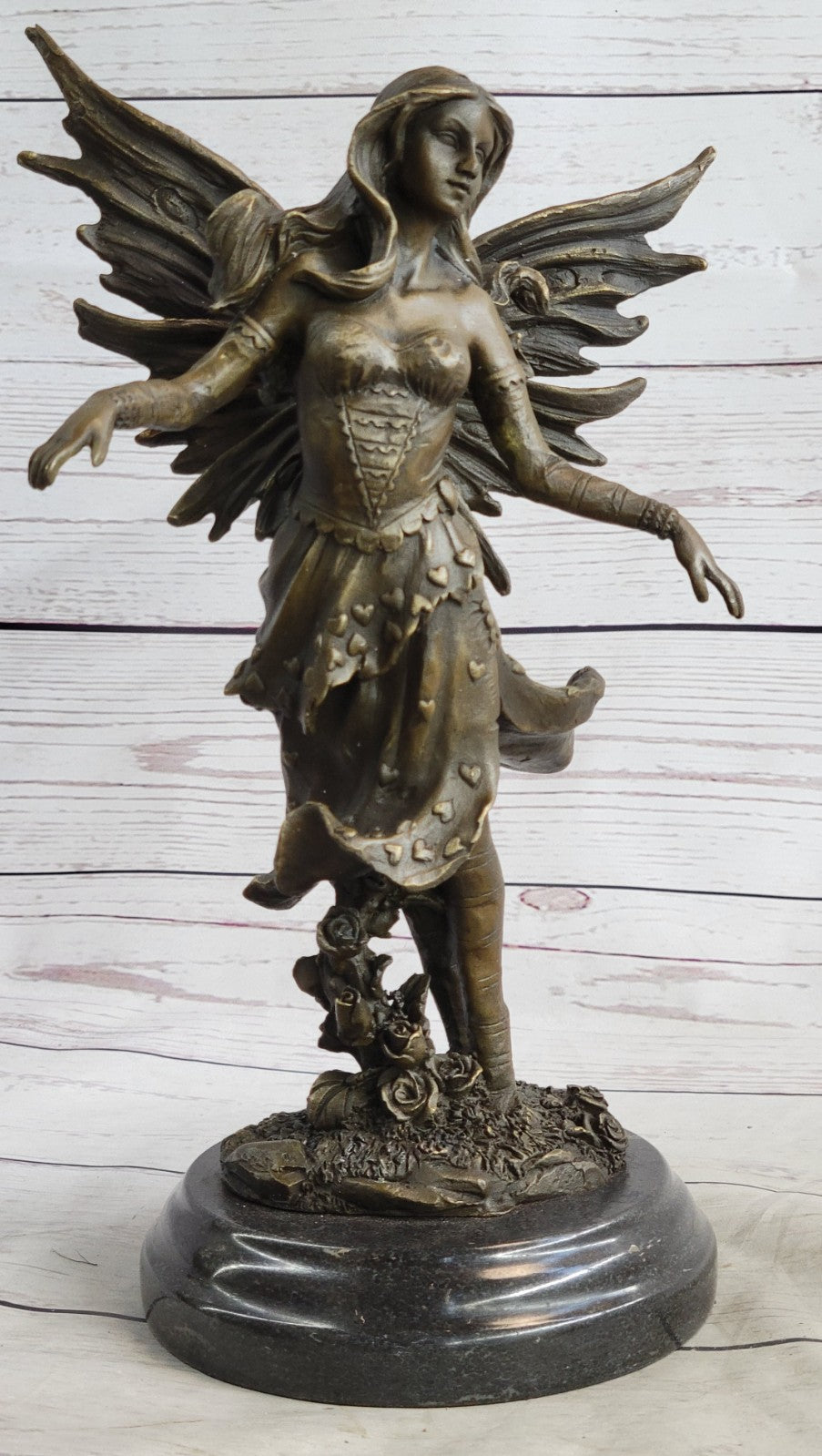 Art Deco Original Vitaleh Fairy Bronze Sculpture Valentine Gift Present Sale