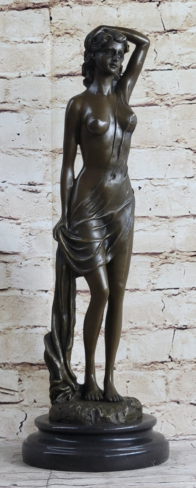 SEXY SEDUCTIVE NUDE GIRL BRONZE SCULPTURE SIGNED EROTIC HOT CAST EROTIC NAKED