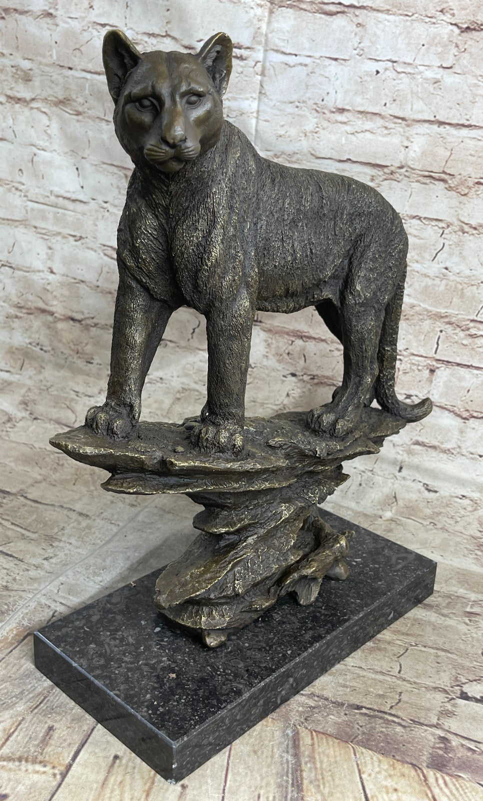 Jaguar Panther Leopard Cougar Big Cat Collector Artwork Bronze Statue Bugatti