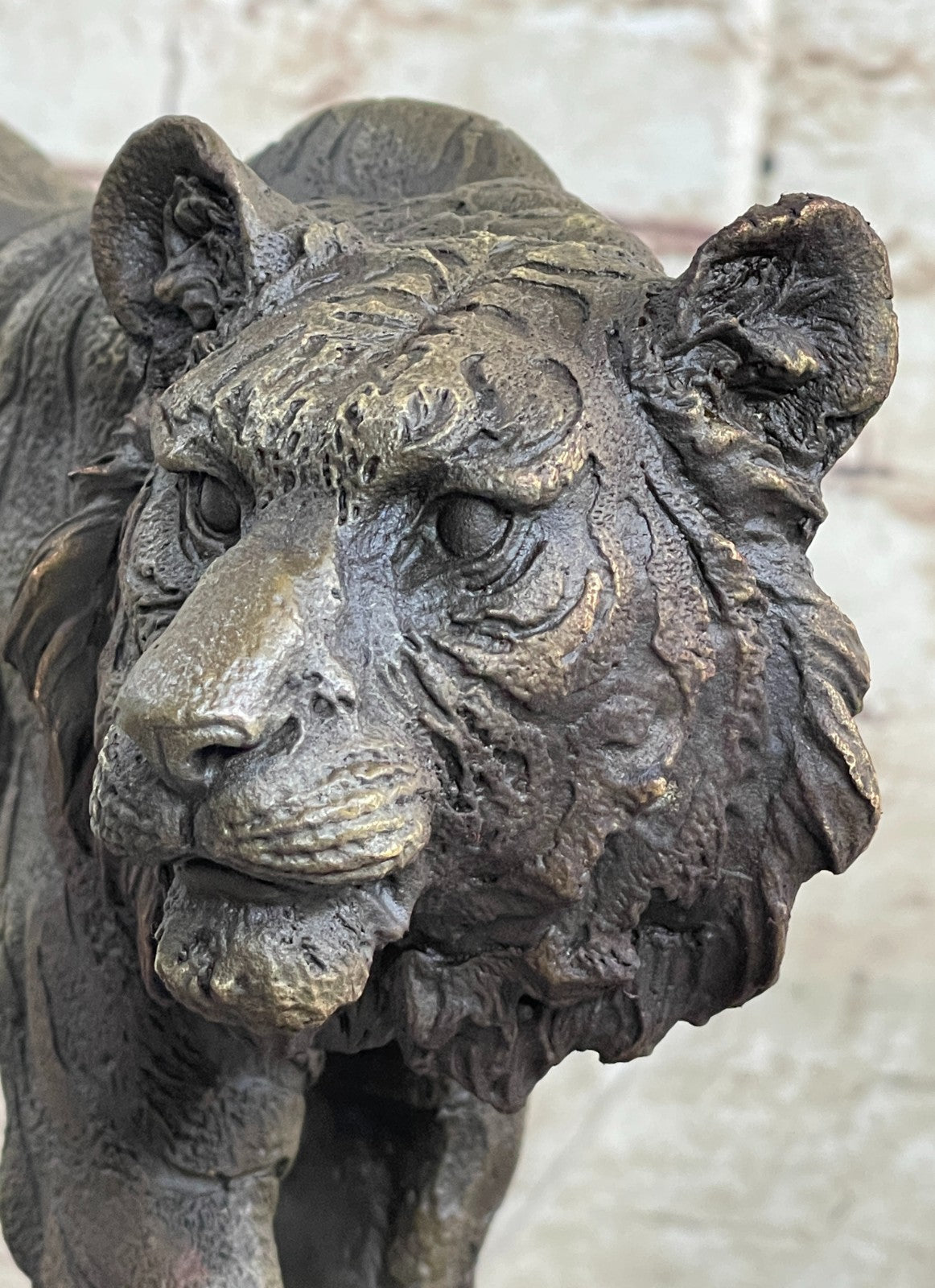 Real Bronze Bengal Tiger Statue on Stone – Majestic Indian Big Cat Sculpture for Sale