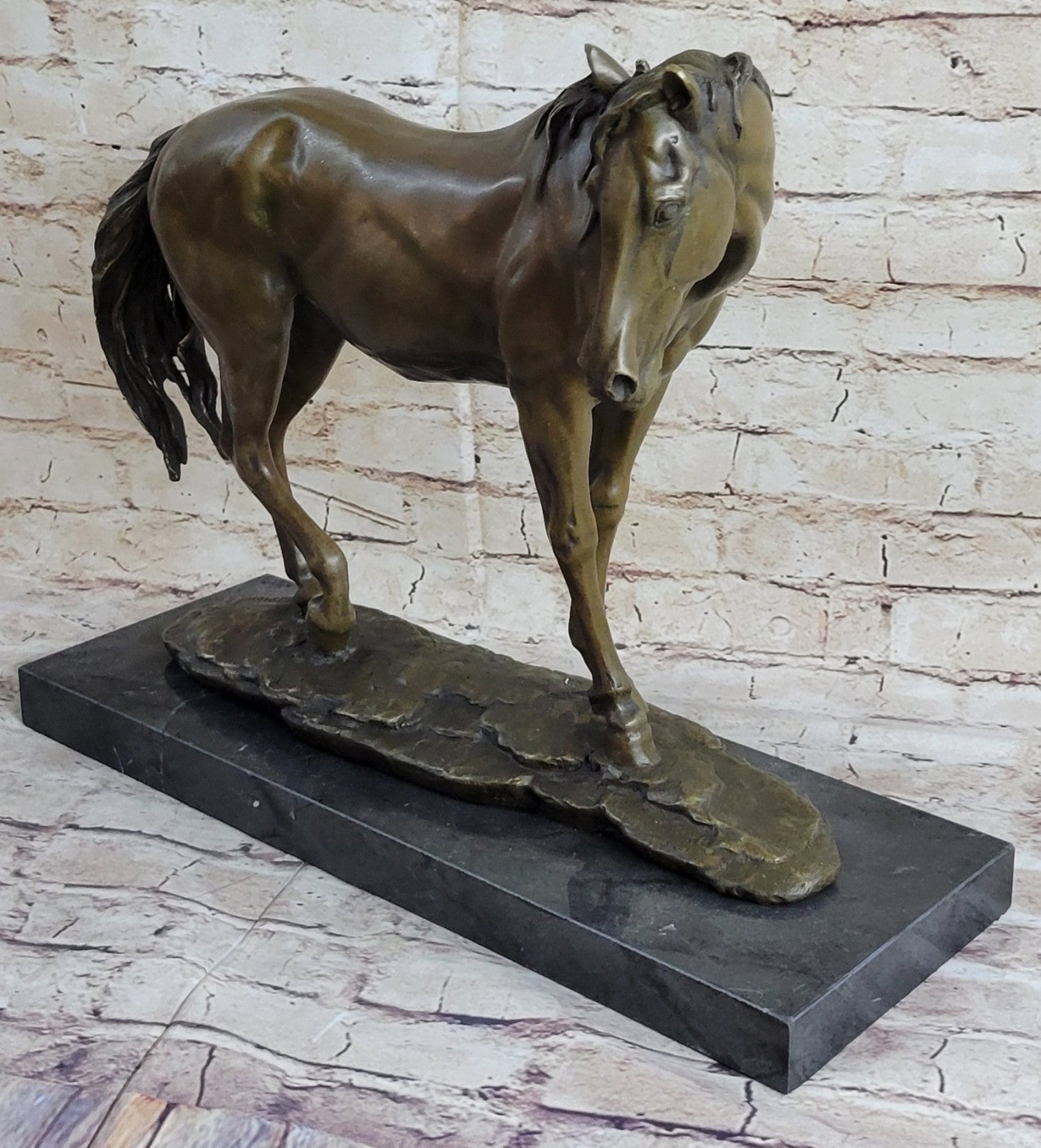 Thoroughbred Show Horse Equestrian Equine Artwork Bronze Marble Statue Sculpture