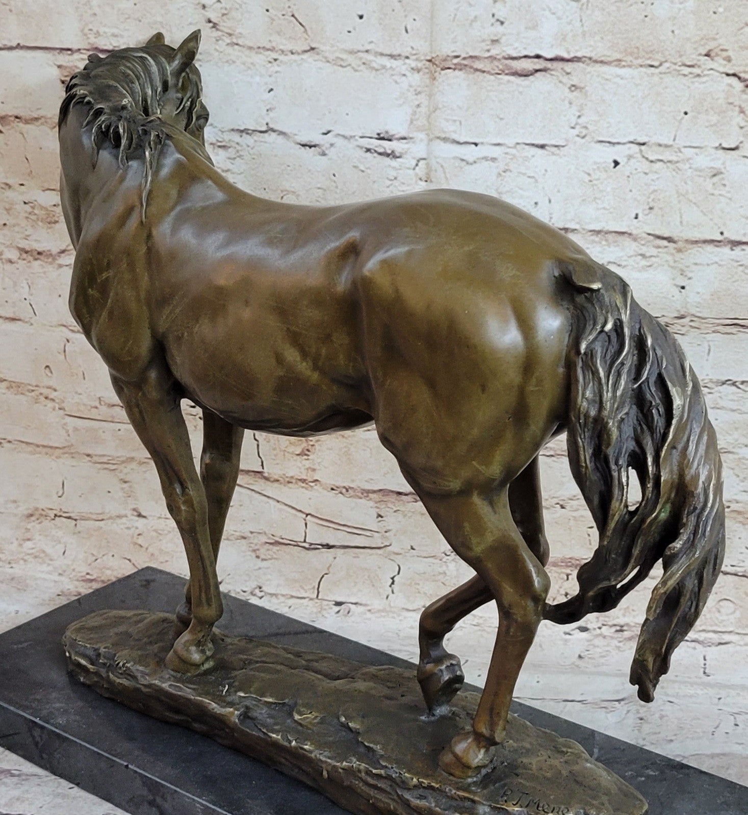 Thoroughbred Show Horse Equestrian Equine Artwork Bronze Marble Statue Sculpture