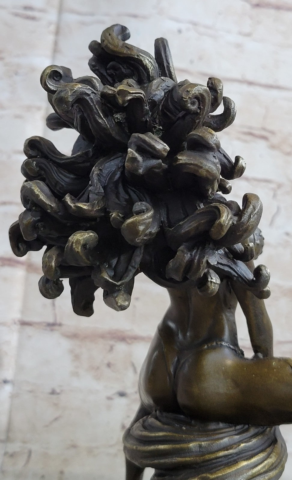 MEDUSA Mythical Snake Lady Style Nude Female Sculpture Naked Statue Bronze Decor