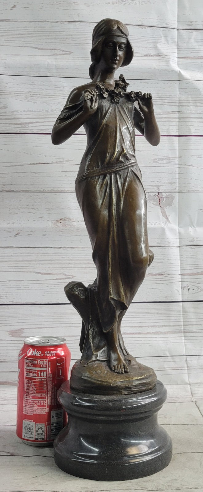 Collectible Art Deco Bronze Figurine of a Woman, Representing the Essence of Spring Sculpture