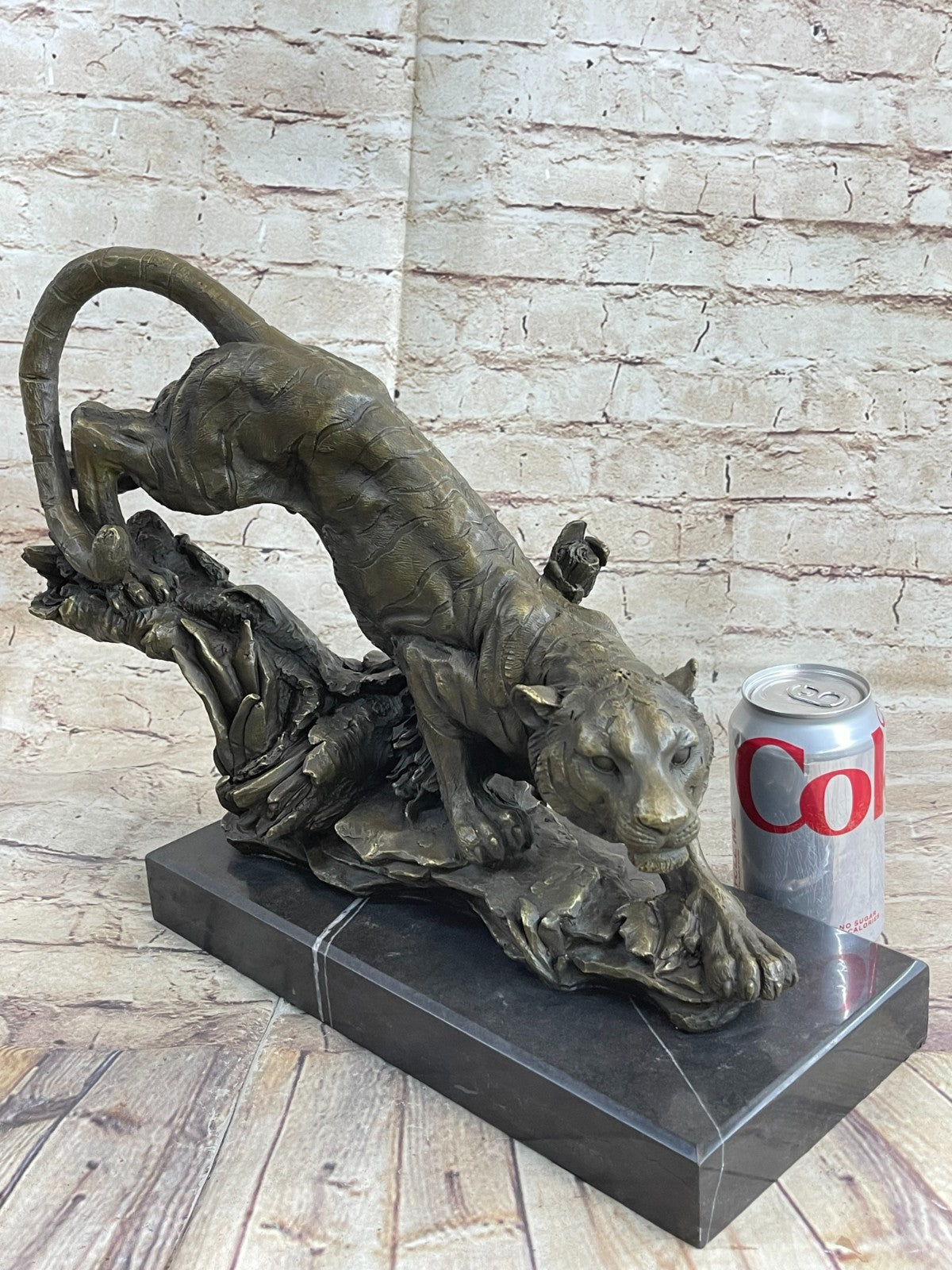 18" classical bronze modern art sculpture beast animal a tiger statue Decorative