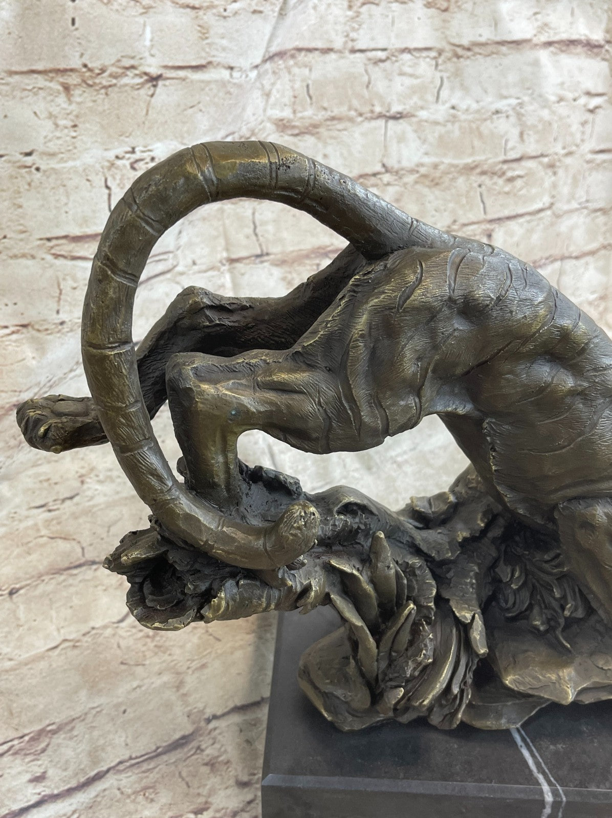 18" classical bronze modern art sculpture beast animal a tiger statue Decorative