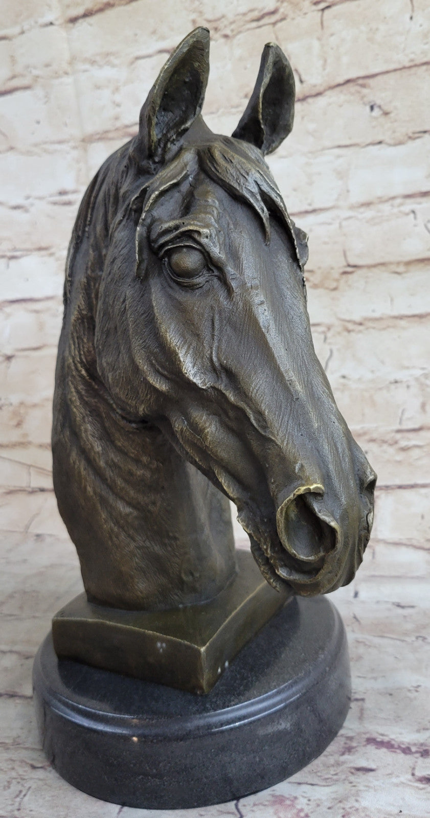 Handcrafted bronze sculpture SALE Head Horse Bust Unique Barye Signed Figurine