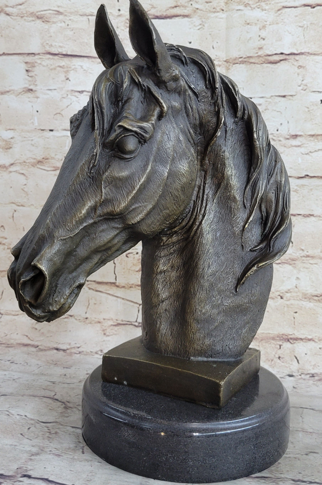 Handcrafted bronze sculpture SALE Head Horse Bust Unique Barye Signed Figurine