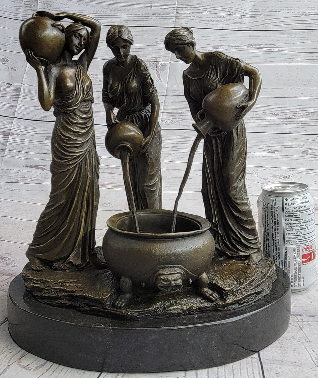 Buy Nude German Bronze Art Deco Lamp – Three Dancing Ladies Sculpture with Original Patina