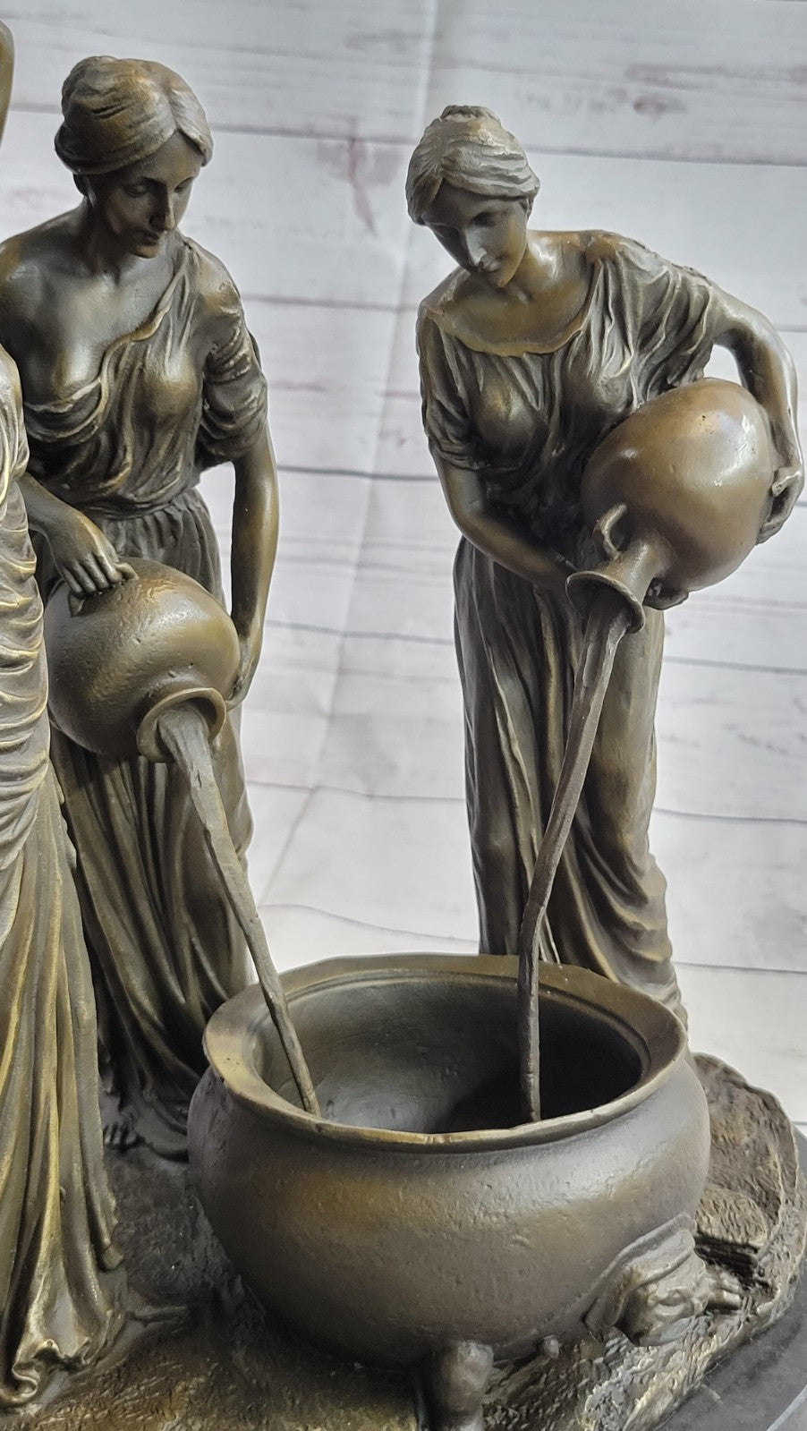 Buy Nude German Bronze Art Deco Lamp – Three Dancing Ladies Sculpture with Original Patina