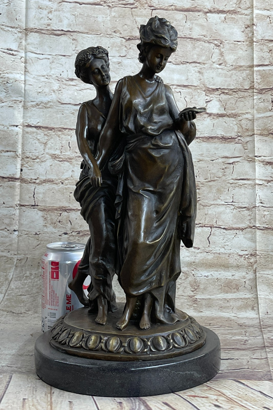 Handcrafted bronze sculpture SALE Marble Women Grecian Ancient Original Signed