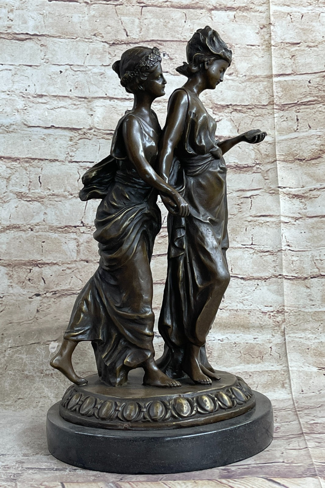 Handcrafted bronze sculpture SALE Marble Women Grecian Ancient Original Signed