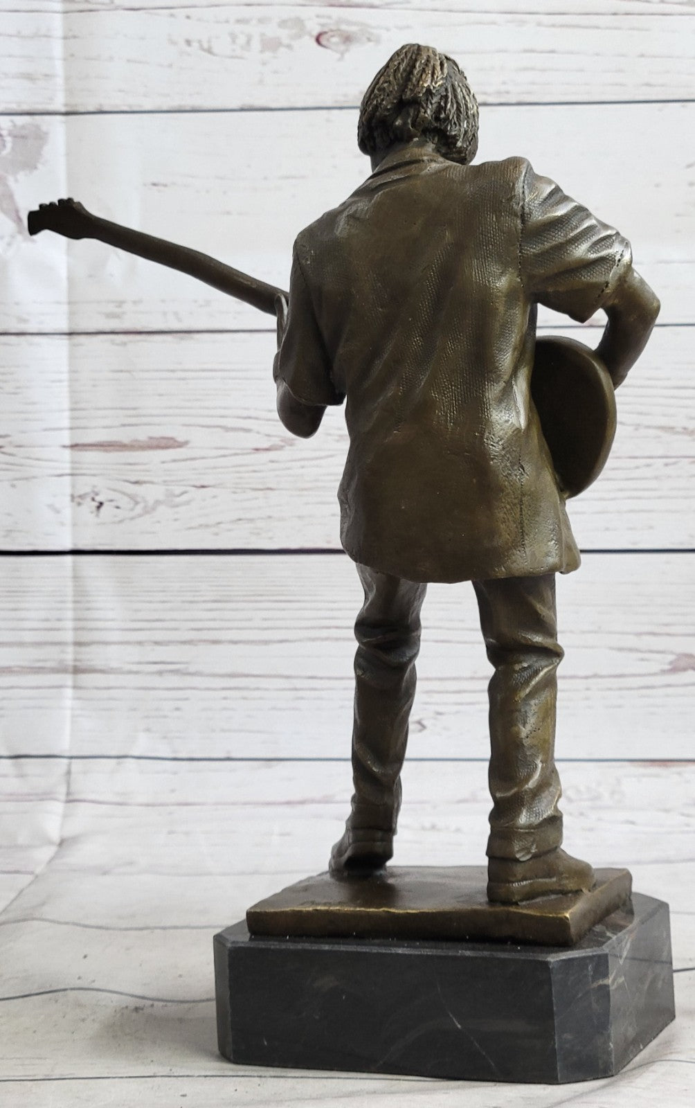 Bronze Sculpture Black Entertainer Jazz Guitar Player Hot Cast Home Decor Sale