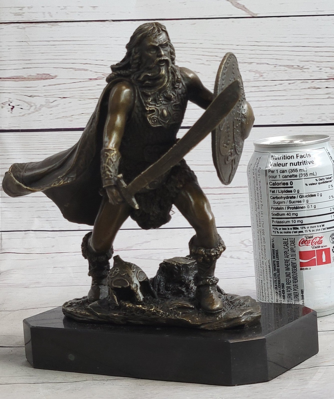 Handcrafted bronze sculpture SALE Base Marble Rare Sword With Warrior European