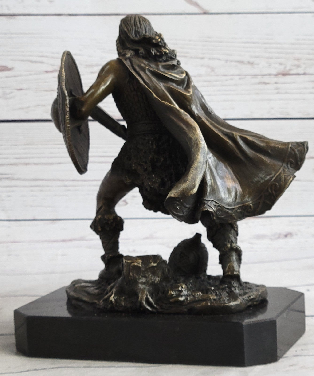 Handcrafted bronze sculpture SALE Base Marble Rare Sword With Warrior European