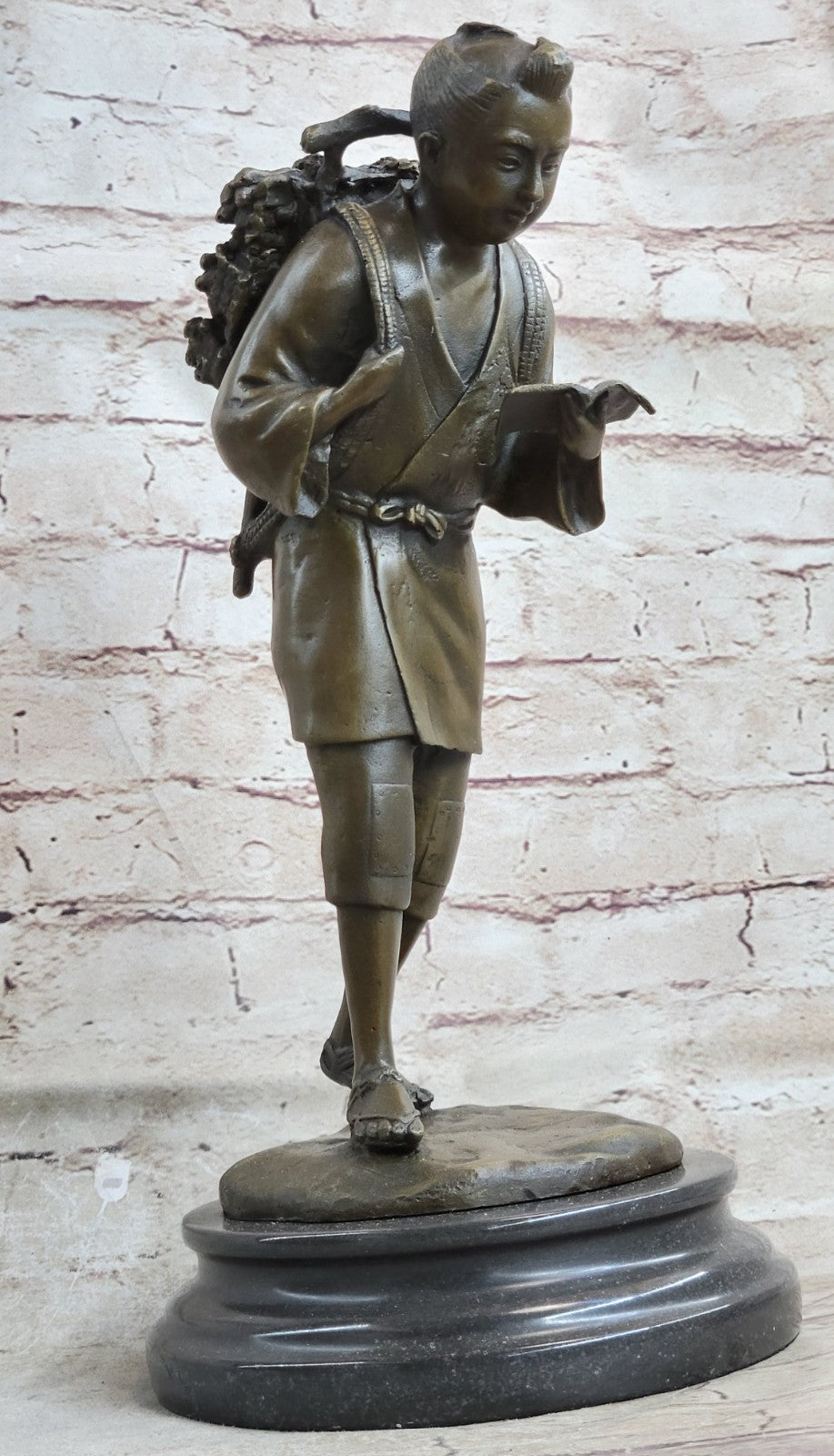 Original Milo Young Asian Boy Walking From School Bronze Sculpture – Elegant Collectible Statue for Sale