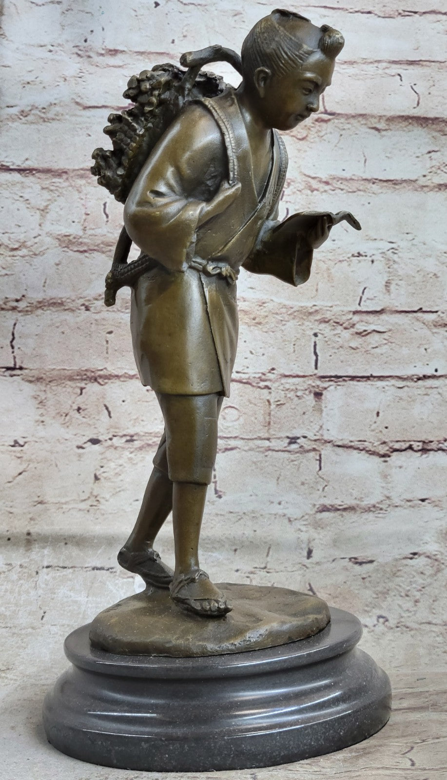Original Milo Young Asian Boy Walking From School Bronze Sculpture – Elegant Collectible Statue for Sale