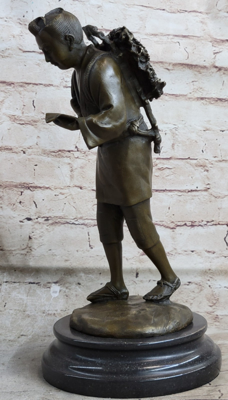 Original Milo Young Asian Boy Walking From School Bronze Sculpture – Elegant Collectible Statue for Sale