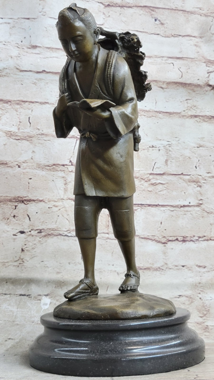 Original Milo Young Asian Boy Walking From School Bronze Sculpture Statue Figure