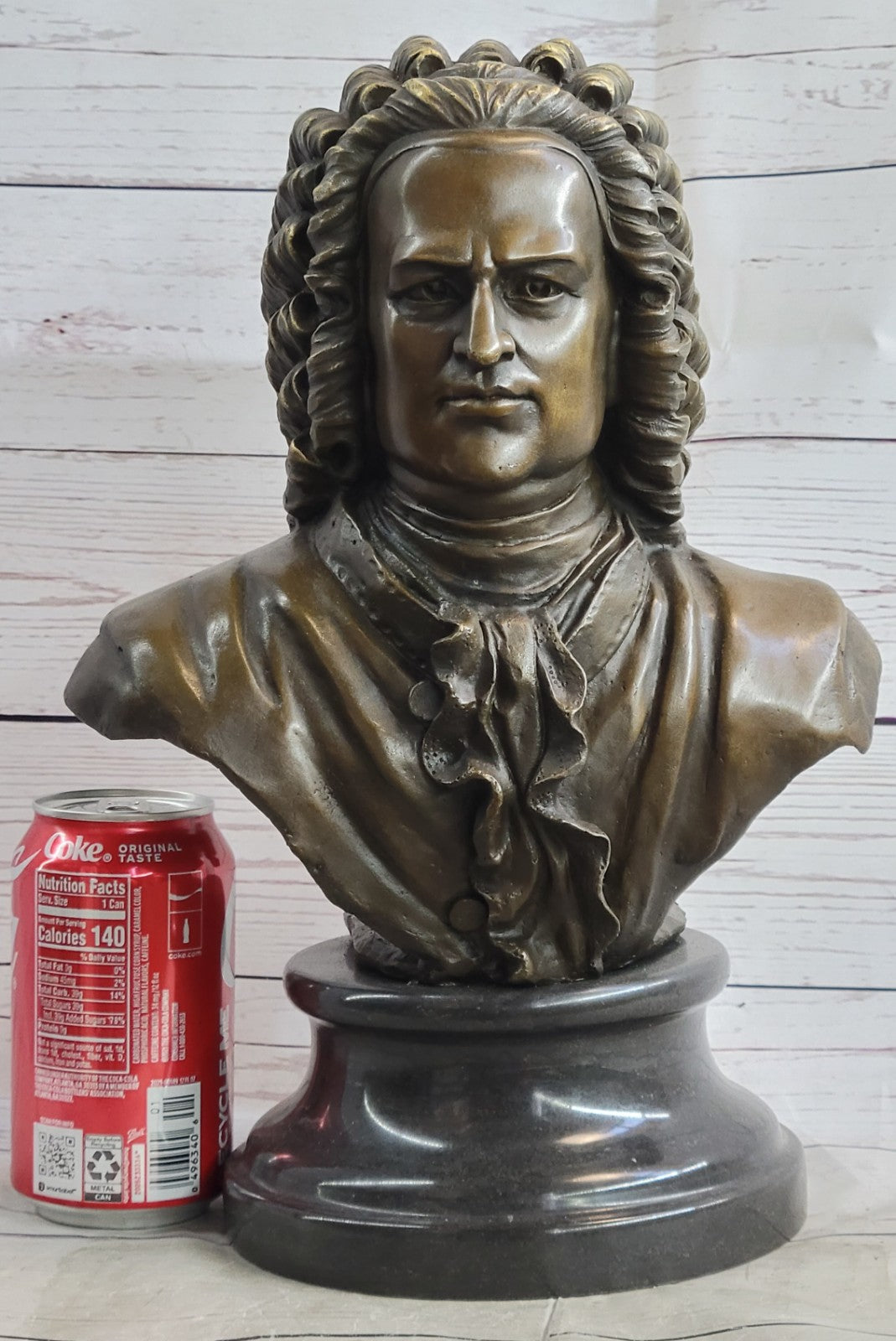 Handcrafted 100% Real Bronze Bust Johann Sebastian Bach Hot Cast Figurine Figure