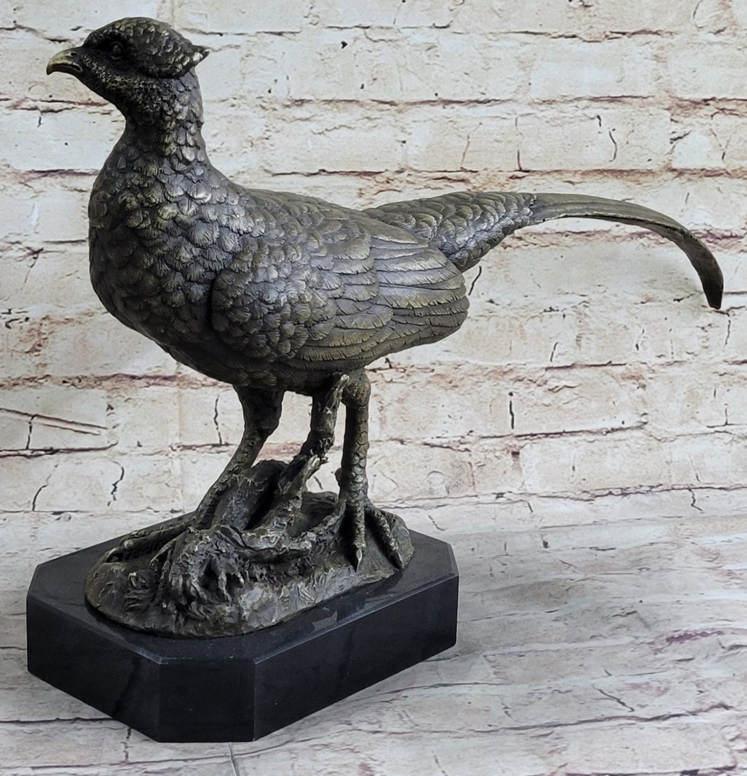 Bronze Pheasant Signed Barye (large) Life Size Collector Edition Pheasant Sale