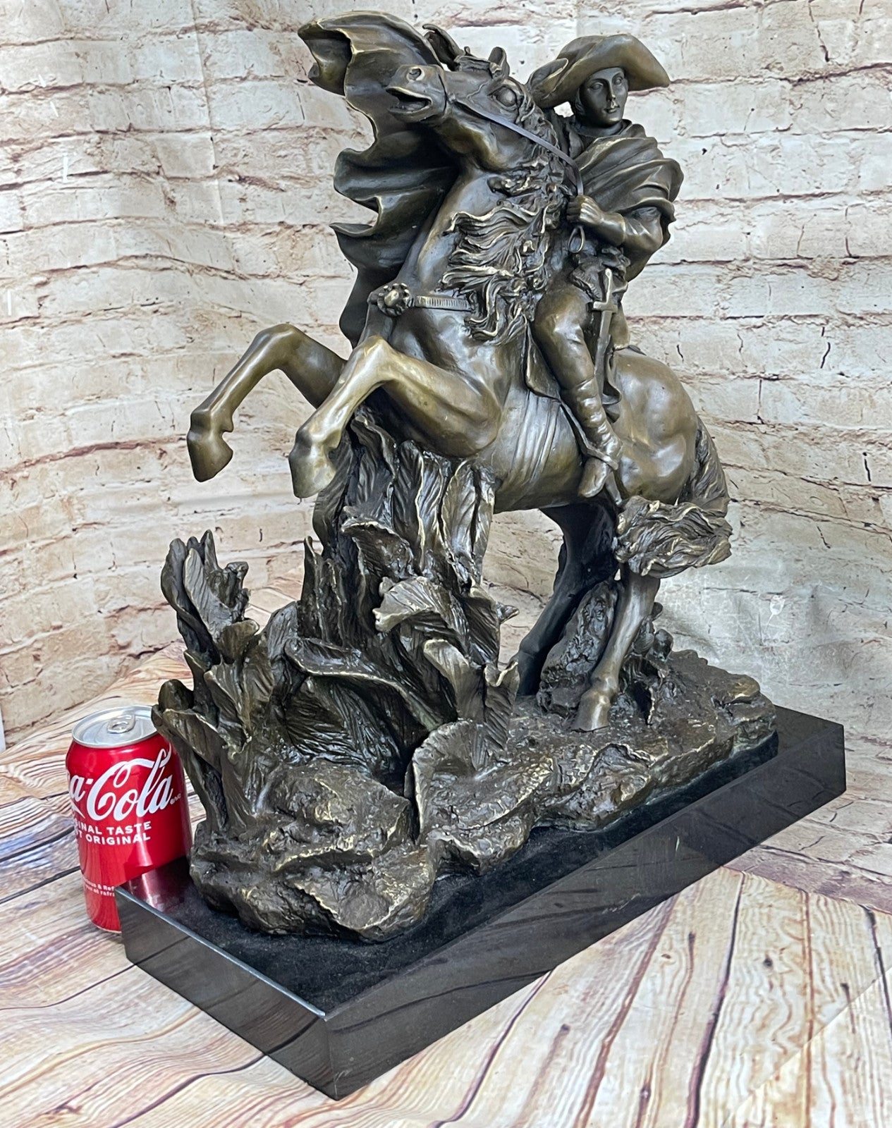 Signed Carpeaux Napoleon Bonaparte on Horse Bronze Sculpture Hot Cast Figurine