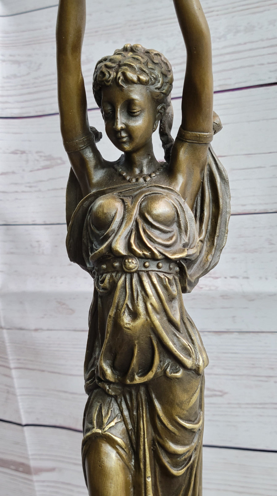 Vintage Style Ancient Greek Temple Priestess Bronze Statue Figurine Hot Cast
