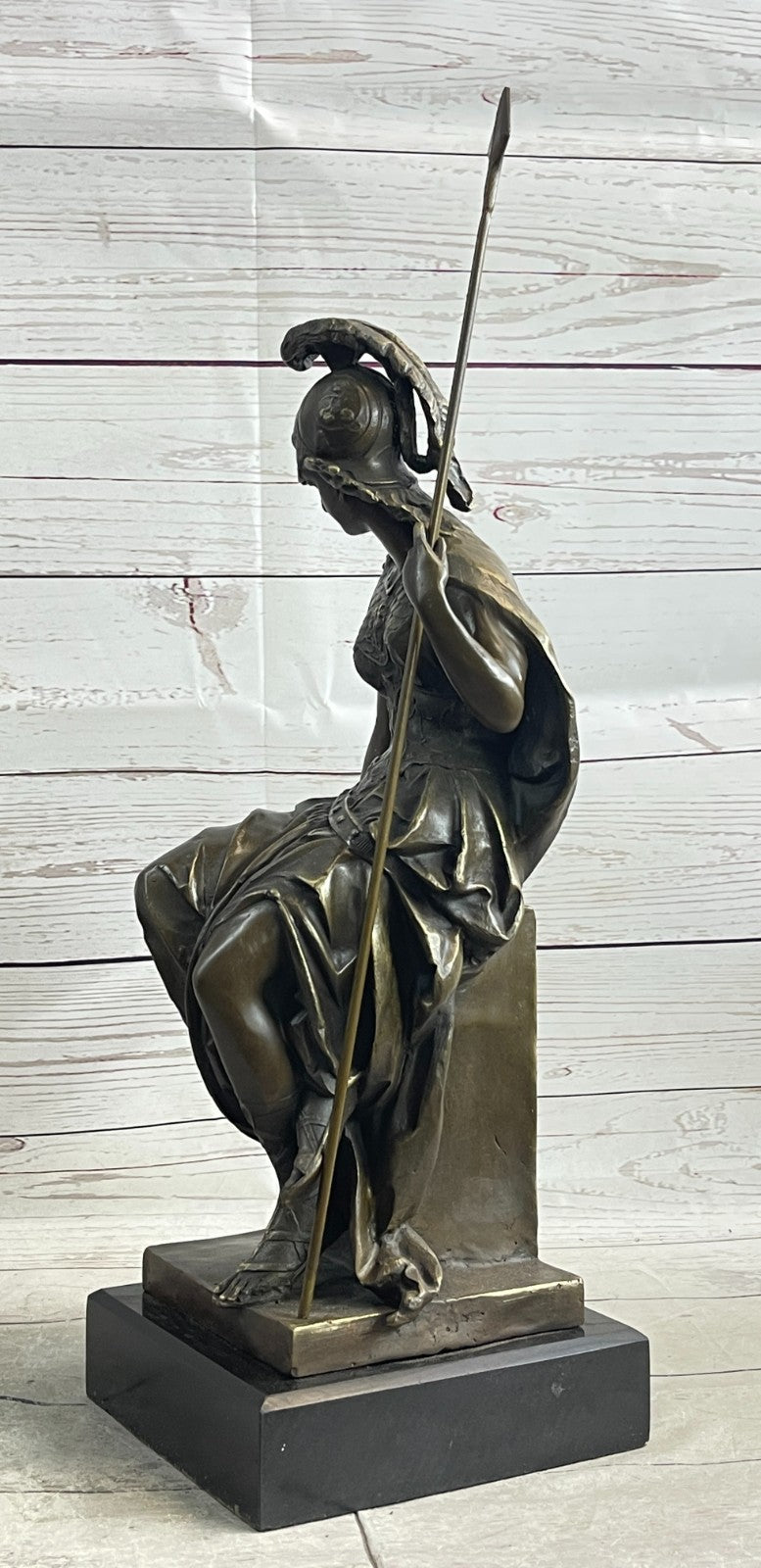Buy Greek Bronze Athena Sculpture – Large Goddess of Wisdom & War Statue with Marble Base | Limited Edition Art Sale