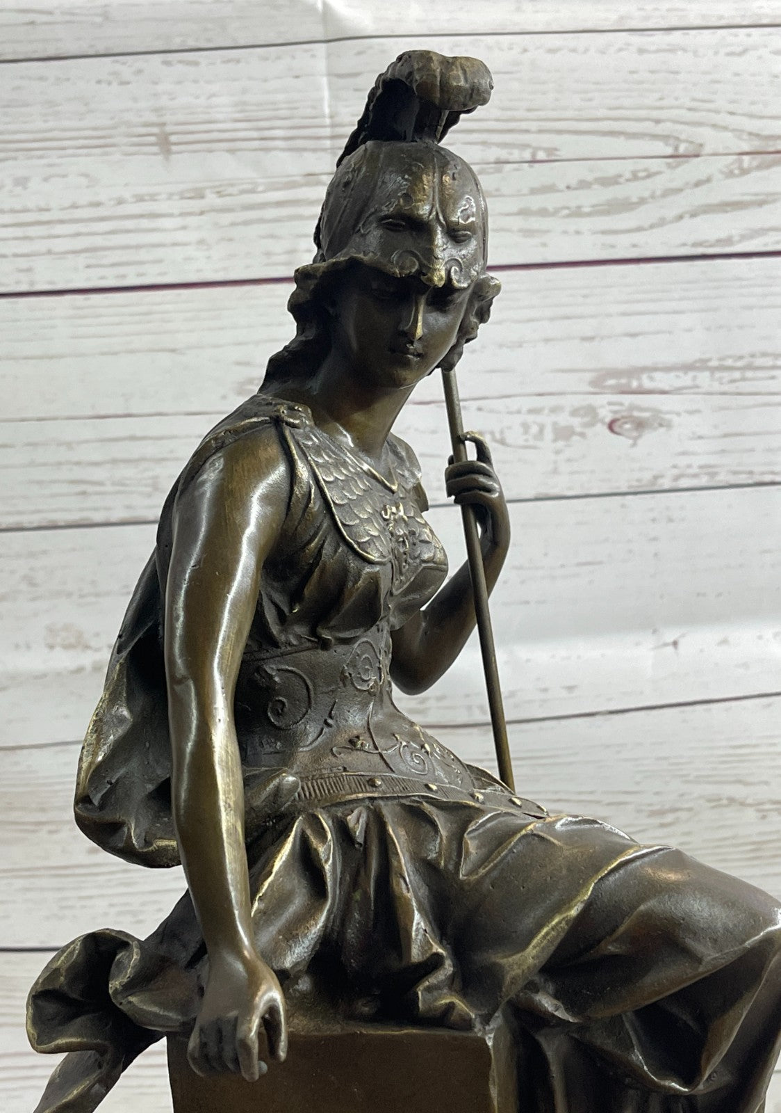Buy Greek Bronze Athena Sculpture – Large Goddess of Wisdom & War Statue with Marble Base | Limited Edition Art Sale