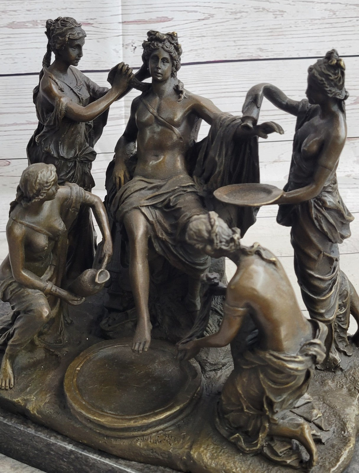 Handcrafted bronze sculpture SALE Nude 4 By Pampered God Greek Signed Original