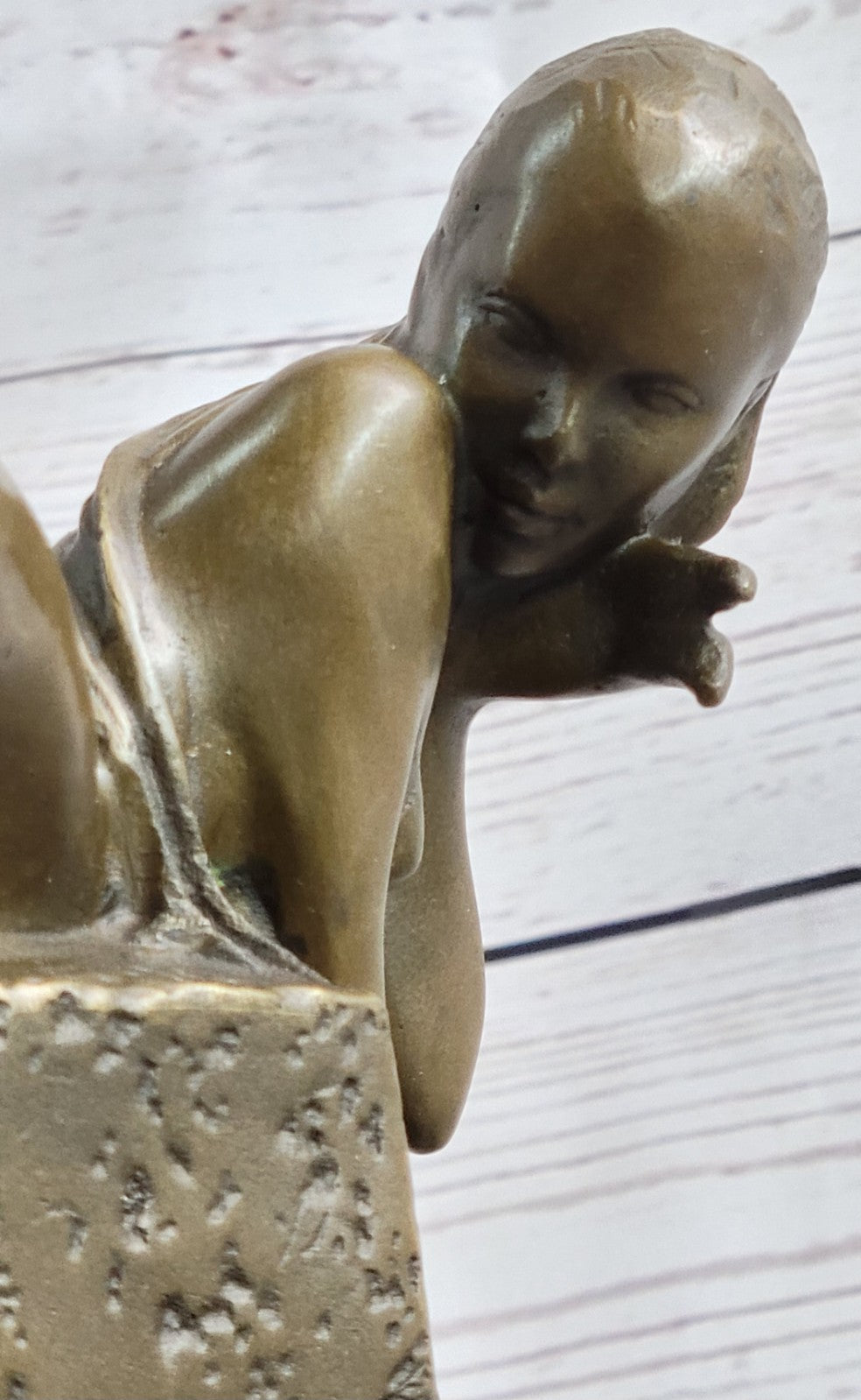 Bronze Sculpture Sexy Nude Mermaid By French Artesian Jean Patoue Figurine