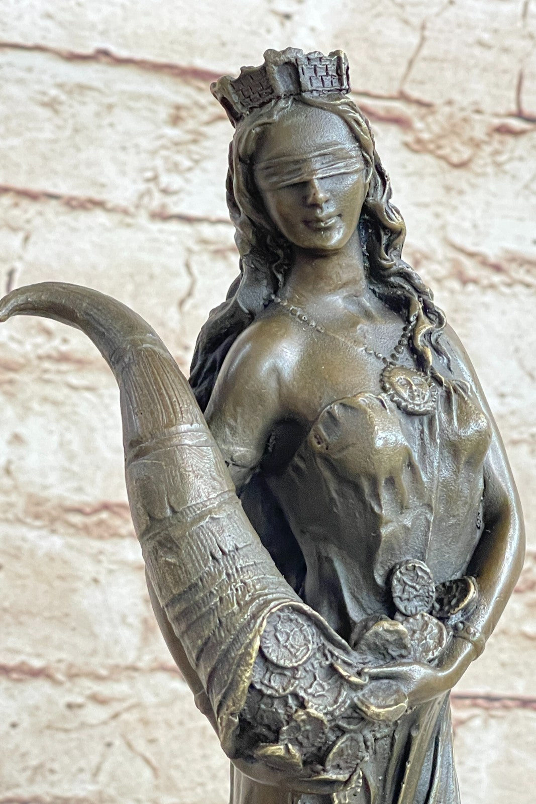 European Bronze Fortuna Roman Angel Goddess of Fortune & Luck Statue Bronze Decor